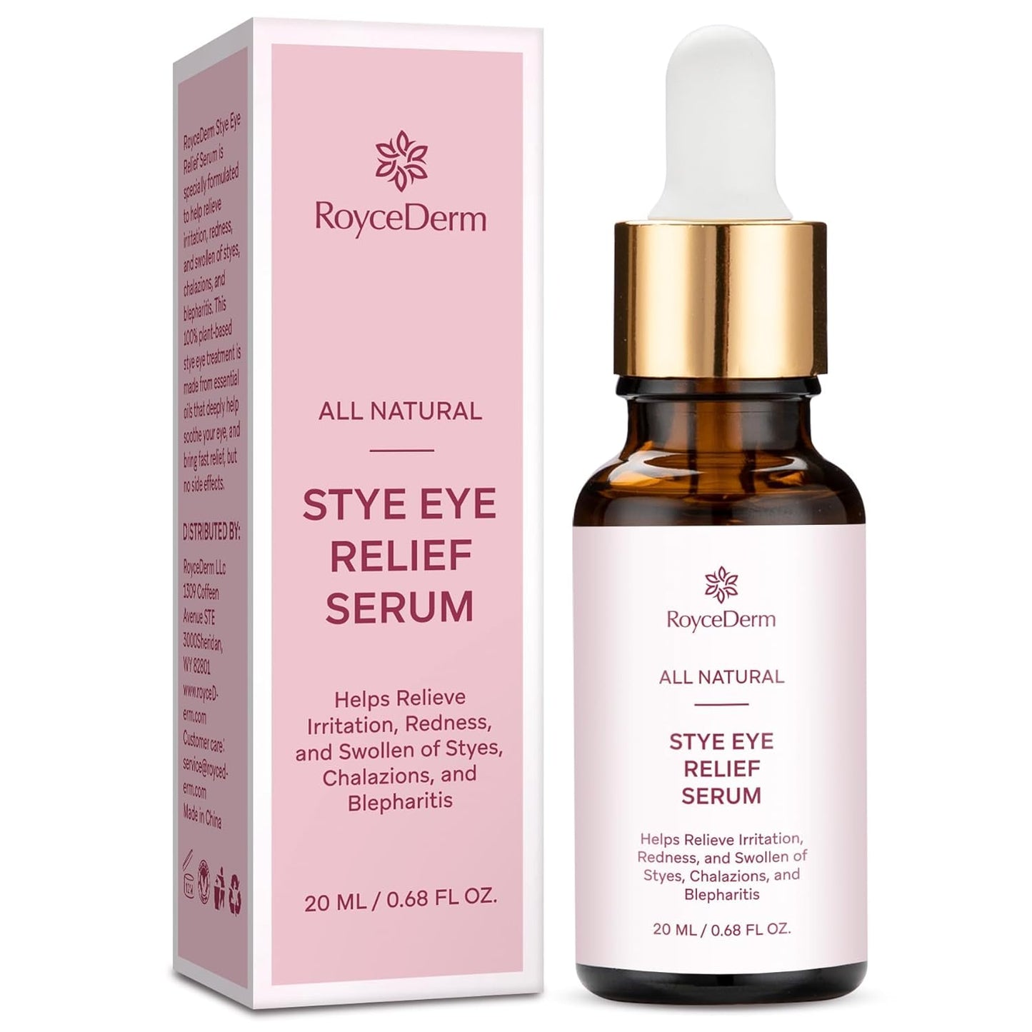 Roycederm Stye Eye Treatment Serum: Natural Stye Remover for Styes Chalazion and Blepharitis - Safe & Fast Relief