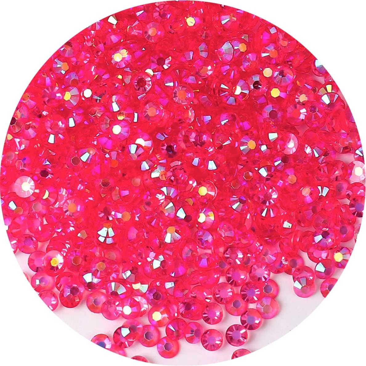 4500 Pcs SS12 3mm AB Flatback Rhinestones for Nails Art Crafts Transparent Glitter Round Gems Crystals DIY Clothes Shoes(Clear Light Rose Red AB)