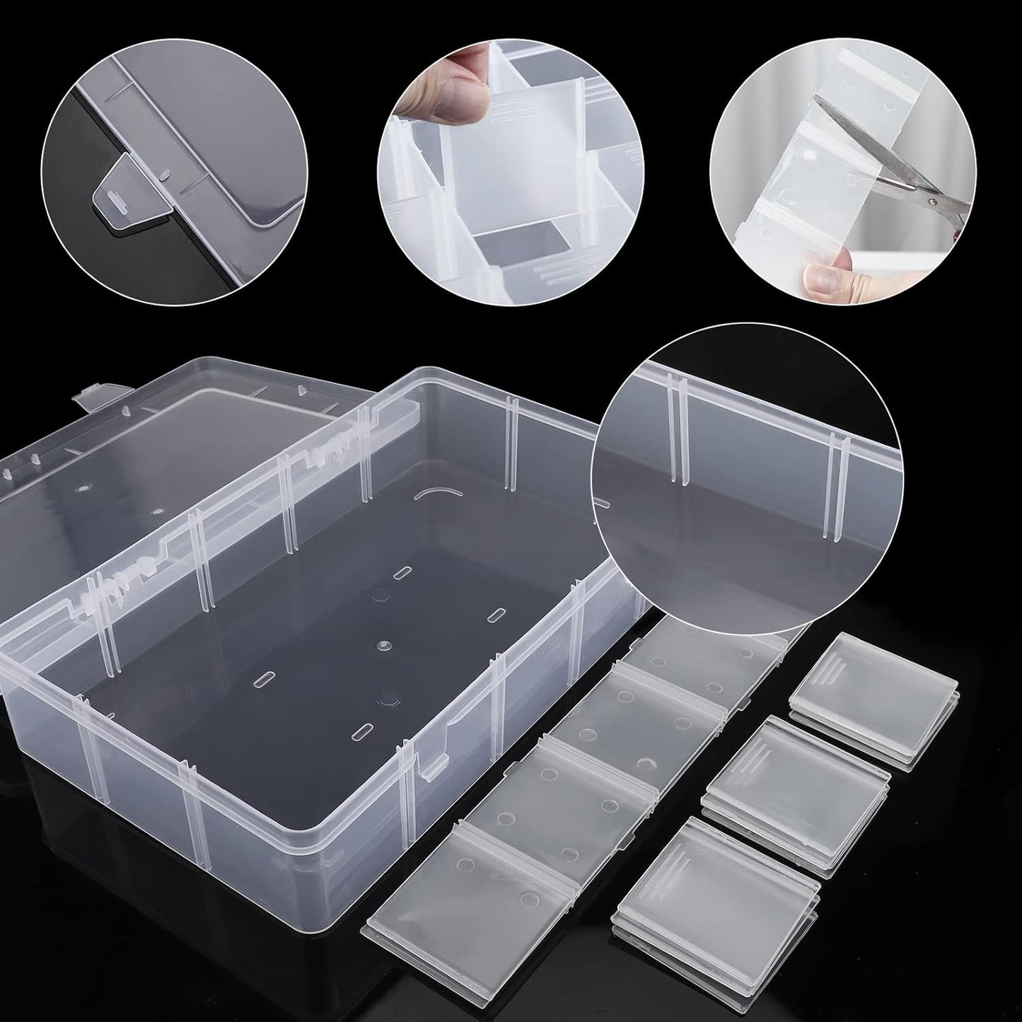 15 Large Grids Plastic Organizer Box with Dividers, Clear Compartment Container Storage for Washi Tapes Beads Crafts Jewelry Fishing Tackles, Size 11 x 6.3 x 2.2 in