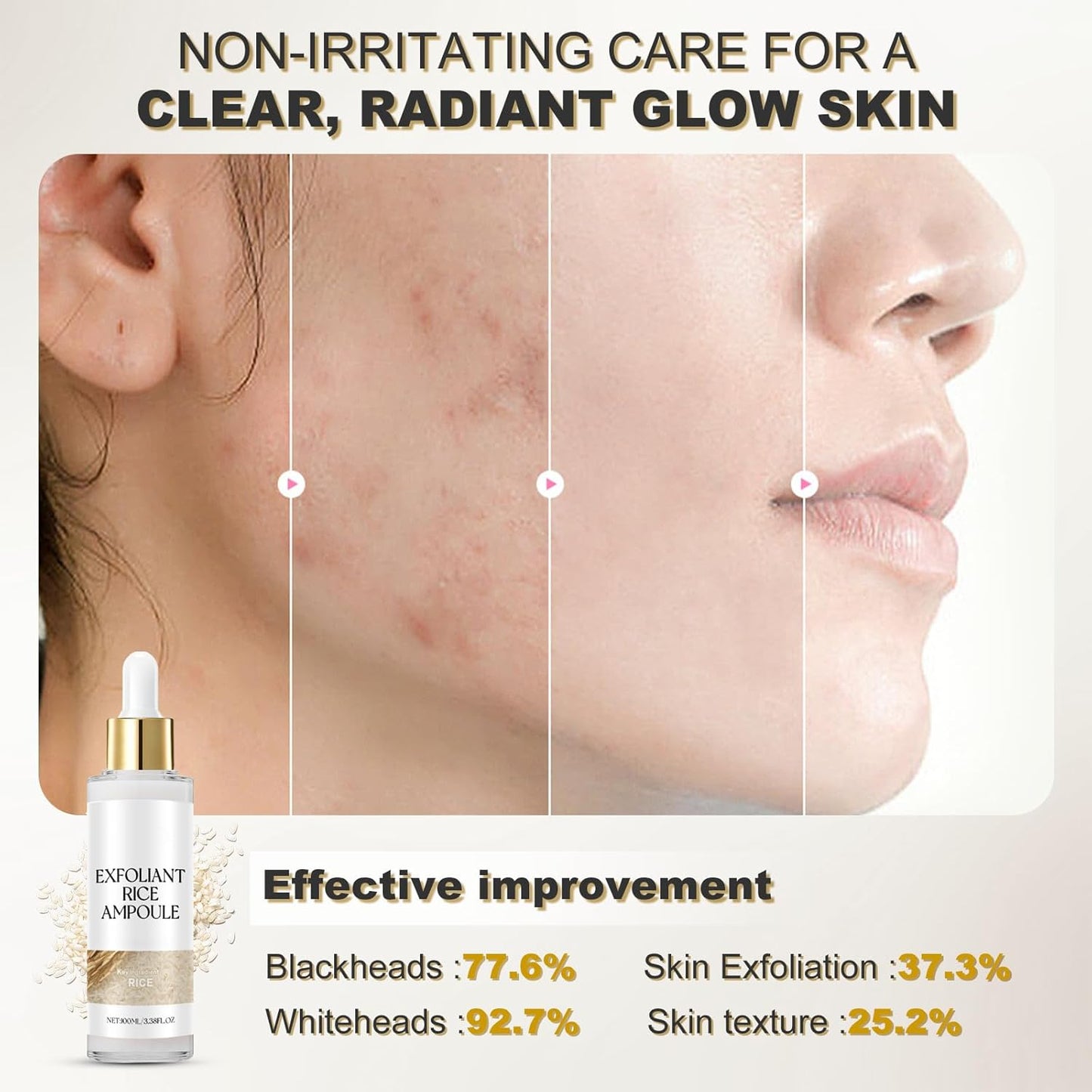 Peel Shot White Rice Peeling Ampoule - Soft Exfoliating Face and Body Scrub - Rice Exfoliator for Face Dead Skin Remover for Body - Deep Pore Cleanser Facial Scrub Exfoliator for All Skin Types