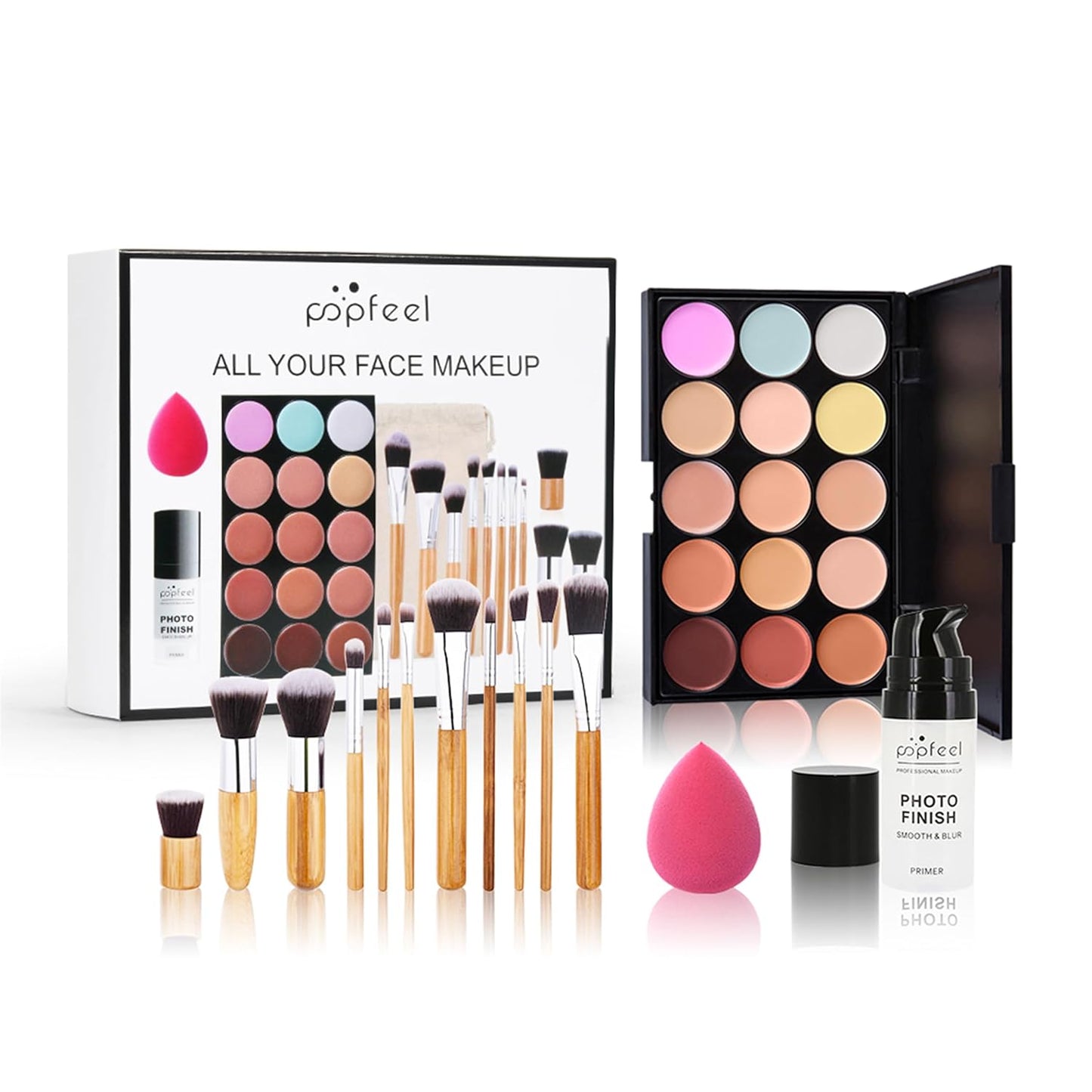 All in One Professional Makeup Kit for Women Girls Holiday Makeup Gift Sets Xmas Essential Bundle Include Eyeshadow Palette Lipstick Blush Concealer Eyeliner Mascara Brush Eyebrow Pencil