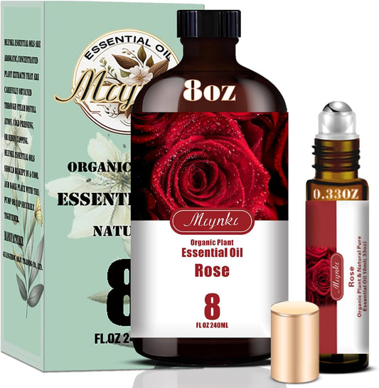 Rose Fragrance Oil-Sandalwood Essential Oil 8.33oz (250ml)-100% Pure Natural Scent for Diffusers, Candles, Soap Making & Aromatherapy-Relaxing Home & Gift Essential Oil for Bath, Massage