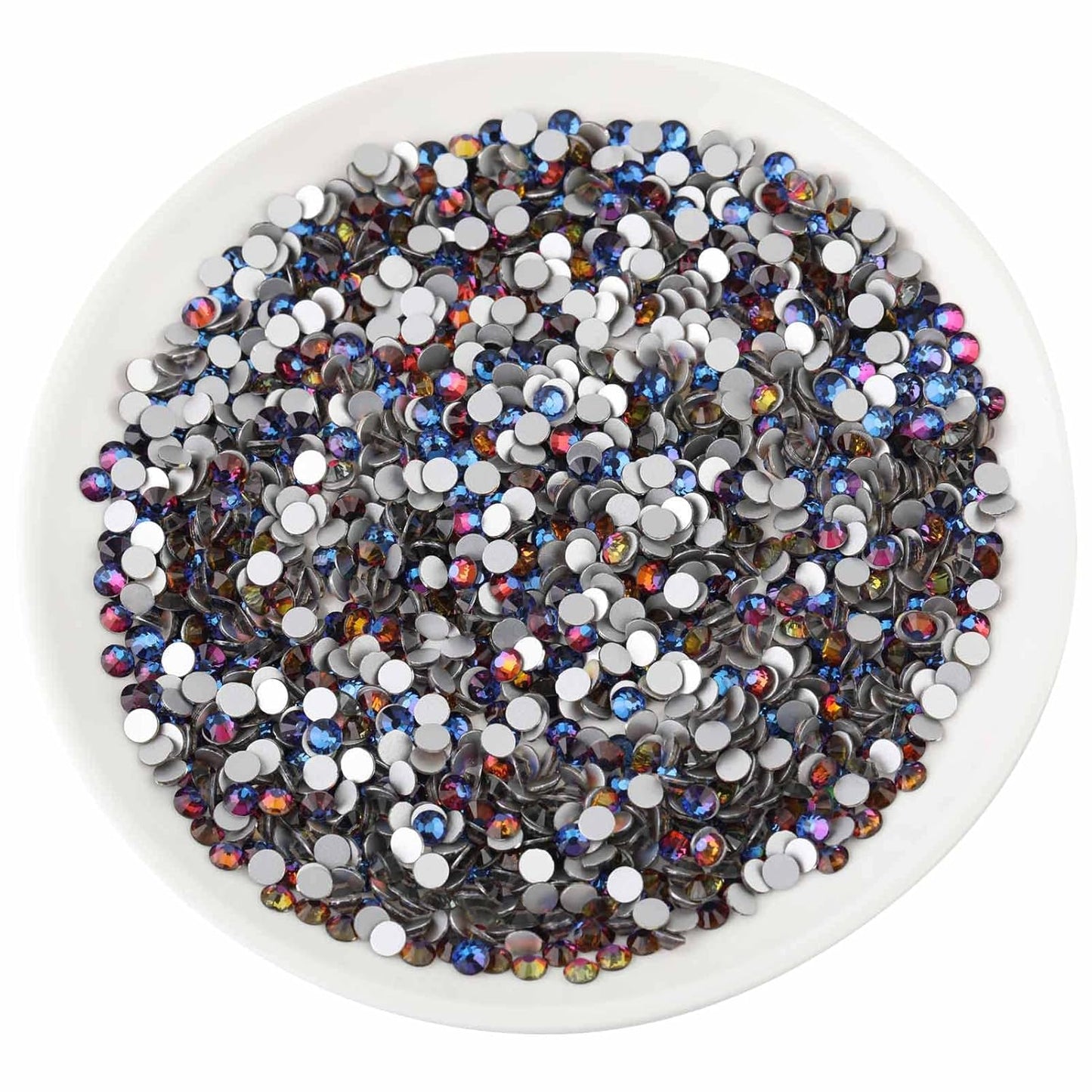 beadsland Flat Back Crystal Rhinestones Round Gems, Blue Volcano (1.9-2.0mm) SS6/1440pcs