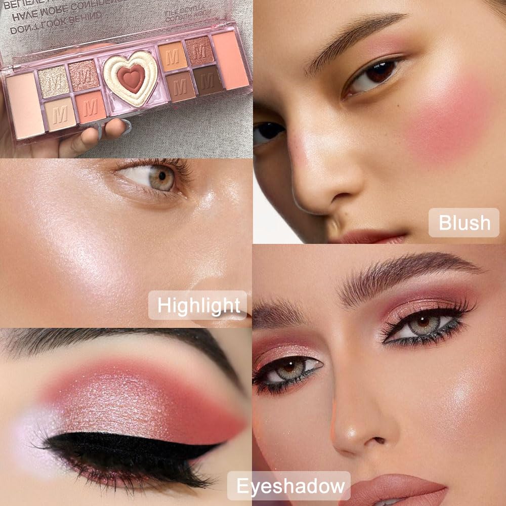 12 Colors Nude White Orange Matte Shimmer Eyeshadow Palette for Eye Makeup,High Pigmented Brown Eye Shadow Primers Powder Palet de sombras de ojos
