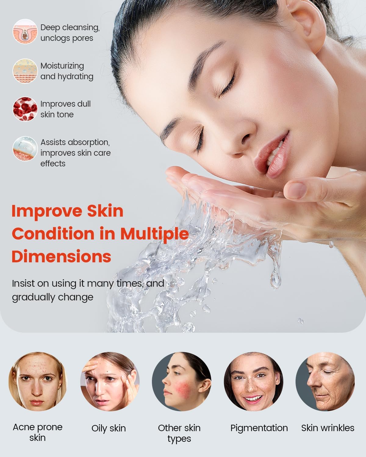 Kingsteam 2-in-1 Salon Grade Professional Facial Steamer with 5X Magnifying Lamp,Esthetician Steamer for Women,Hot Mist Face Steame: 2 Adjustable Steam Levels, 60 Min Timer & 3-Level LED Light (Black)