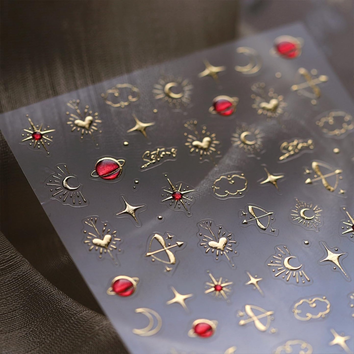 Gold Star Nail Stickers for Nail Art 3D Self Adhesive Moon Heart Nail Art Stickers Gold Star Nail Decals Glitter Nails Design for Acrylic Nails Heart Moon Star Nail Supplies for Women Girls