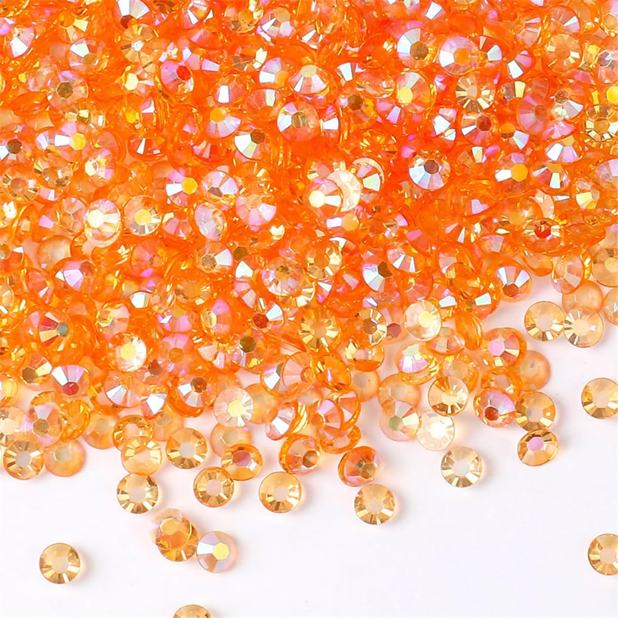 1000 Pieces SS20 5mm Flatback Rhinestones AB Clear Round Gems Crystals for Nail Art DIY Crafts Clothes Shoes Bags （Transparent Champagne AB）