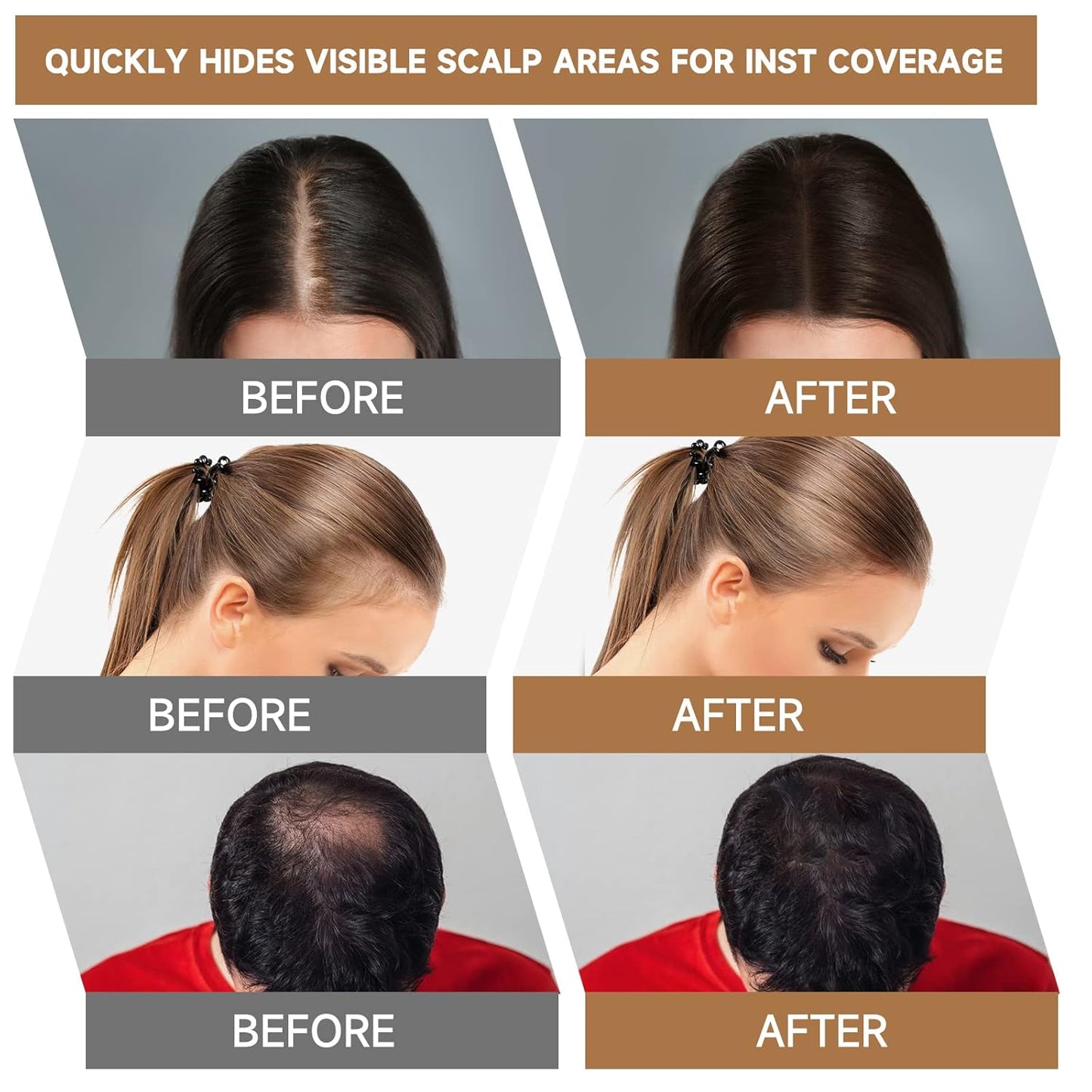 2 Pack Root Touch Up Shadow Powder, Gray Hair Cover Up, Women Color Root Coverage Powder for Thinning Grey Hairline, Men Instantly Concealer Hair Loss Beard Line Eyebrow, White