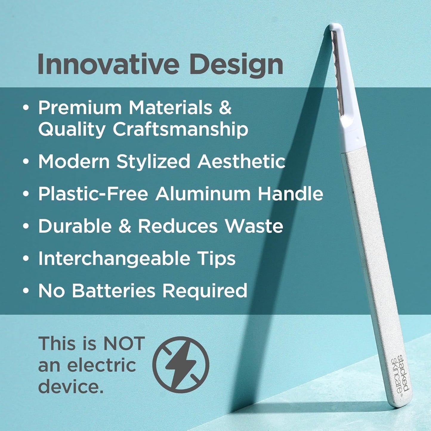 StackedSkincare Dermaplane Razor for Women Face - Professional Facial Razor, Non-electric Face Shaver for Women - Eyebrow Razor & Dermaplaning Tool for Face Exfoliation - Includes Handle & Blade