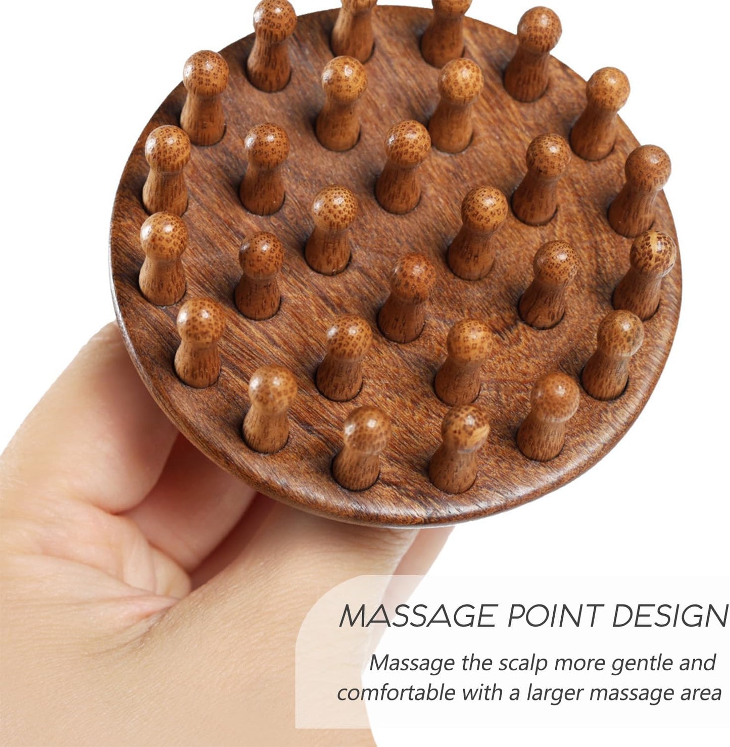 Wooden Scalp Massage Comb - Sandalwood Head Massager Tool, Gua Sha Brush for Women Men Hair Growth Body Massage