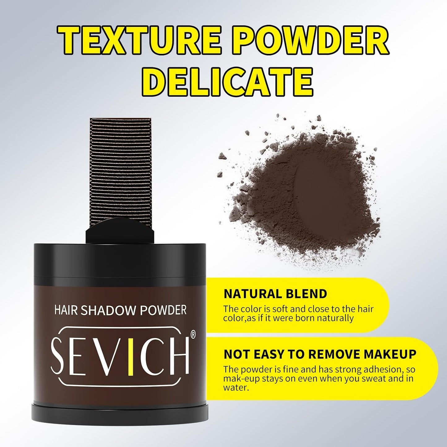 Sevich Hairline Powder 10g Large Capacity - Instantly Conceals Hair Loss, Root Touch up, Shadow Toppers for Women & Men Thinning Gray Hair - 48H Makeup Lasting, 1 Box = 2.5 Boxes, Dark Brown