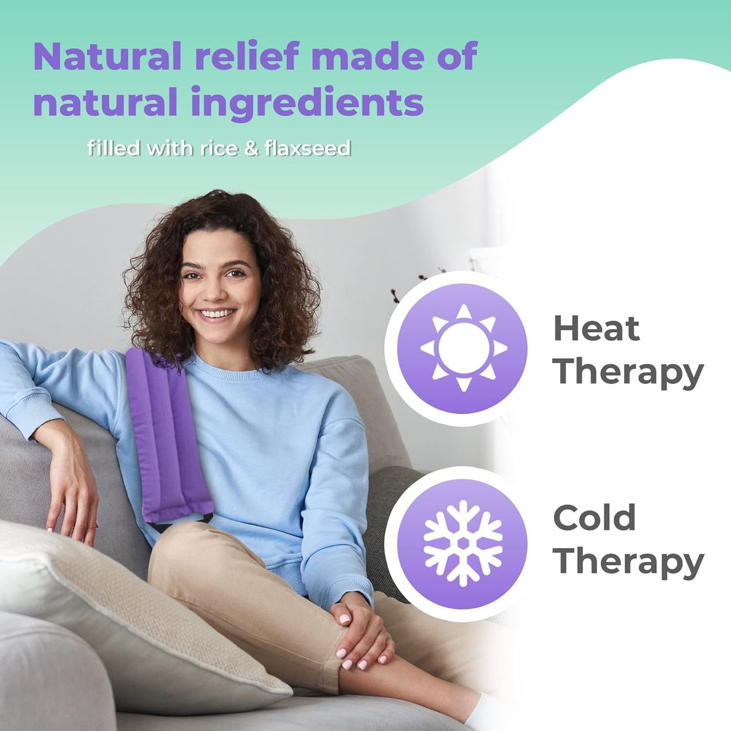 Microwavable Heating Pads for Lower Back, Neck, and Shoulder Pain Relief - Moist Microwave Heating Pad for Muscles and Joints - Microwave Hot Pack Heat Pad for Cramps -3 Heat Pack Purple