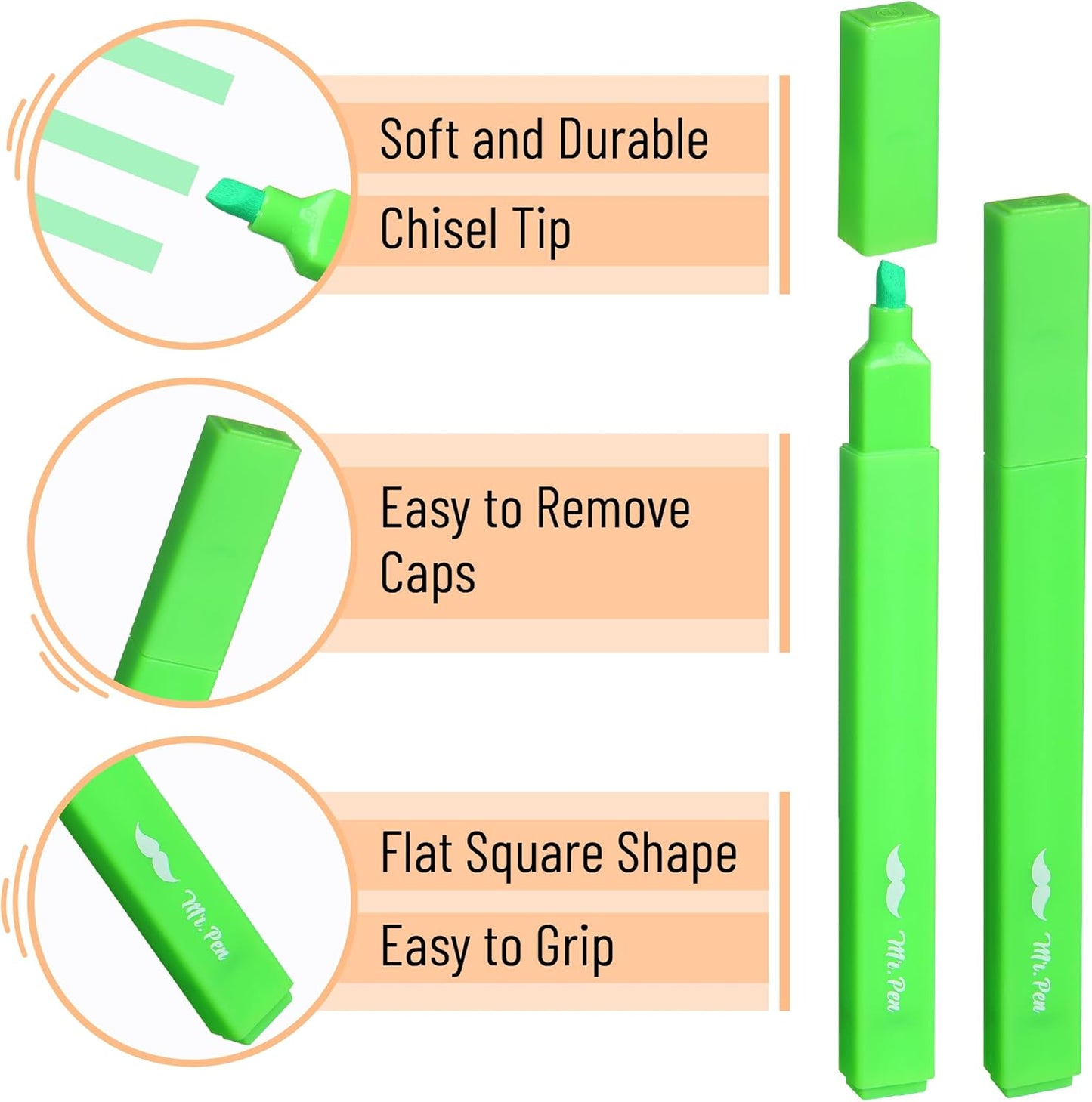 Mr. Pen- Aesthetic Highlighters, 8 Pack, Chisel Tip, Summer Colors, Cute Highlighters Assorted Colors