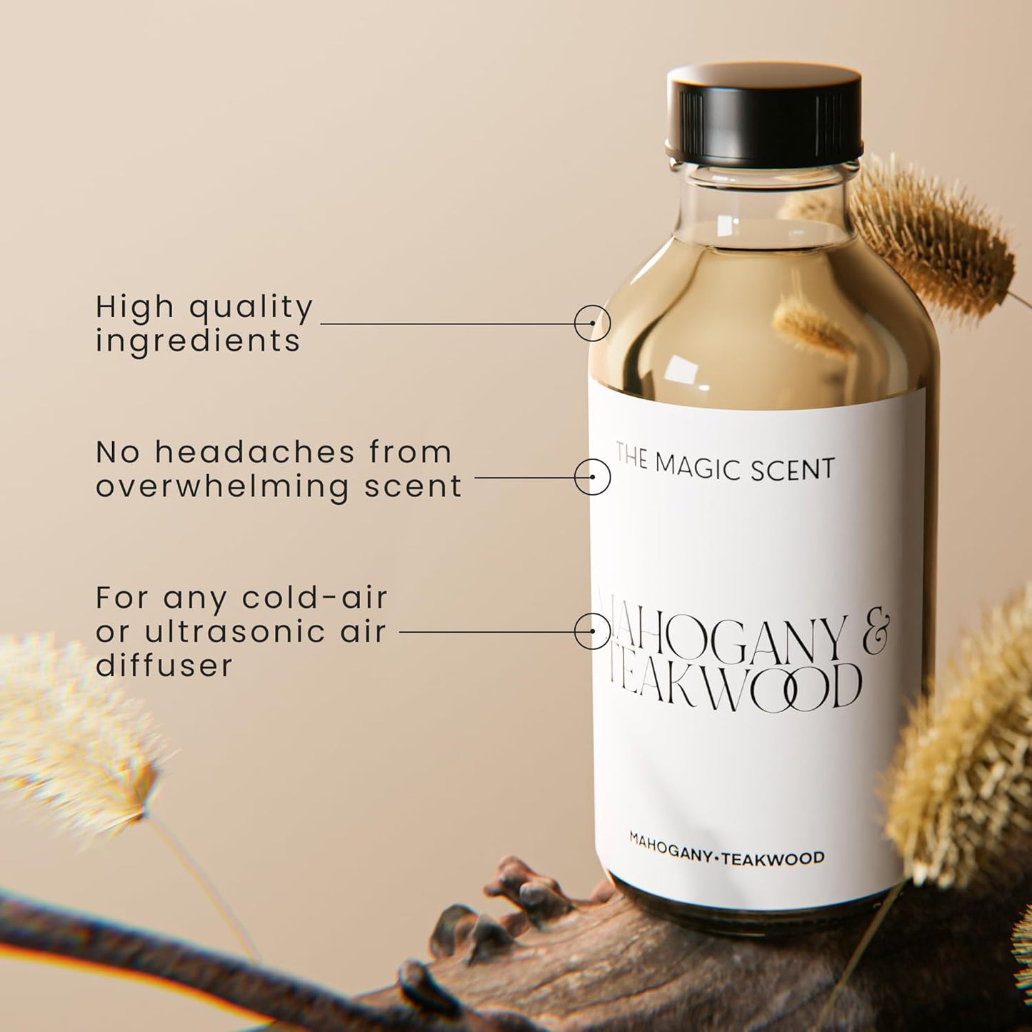 Mahogany & Teakwood Diffuser Oil - Hotel & Home Luxury Scents Inspired by Abercrombie & Fitch - Diffuser Oil Scents for Home Designed for Use in All Diffusers - 16.9 fl oz, 500 mL