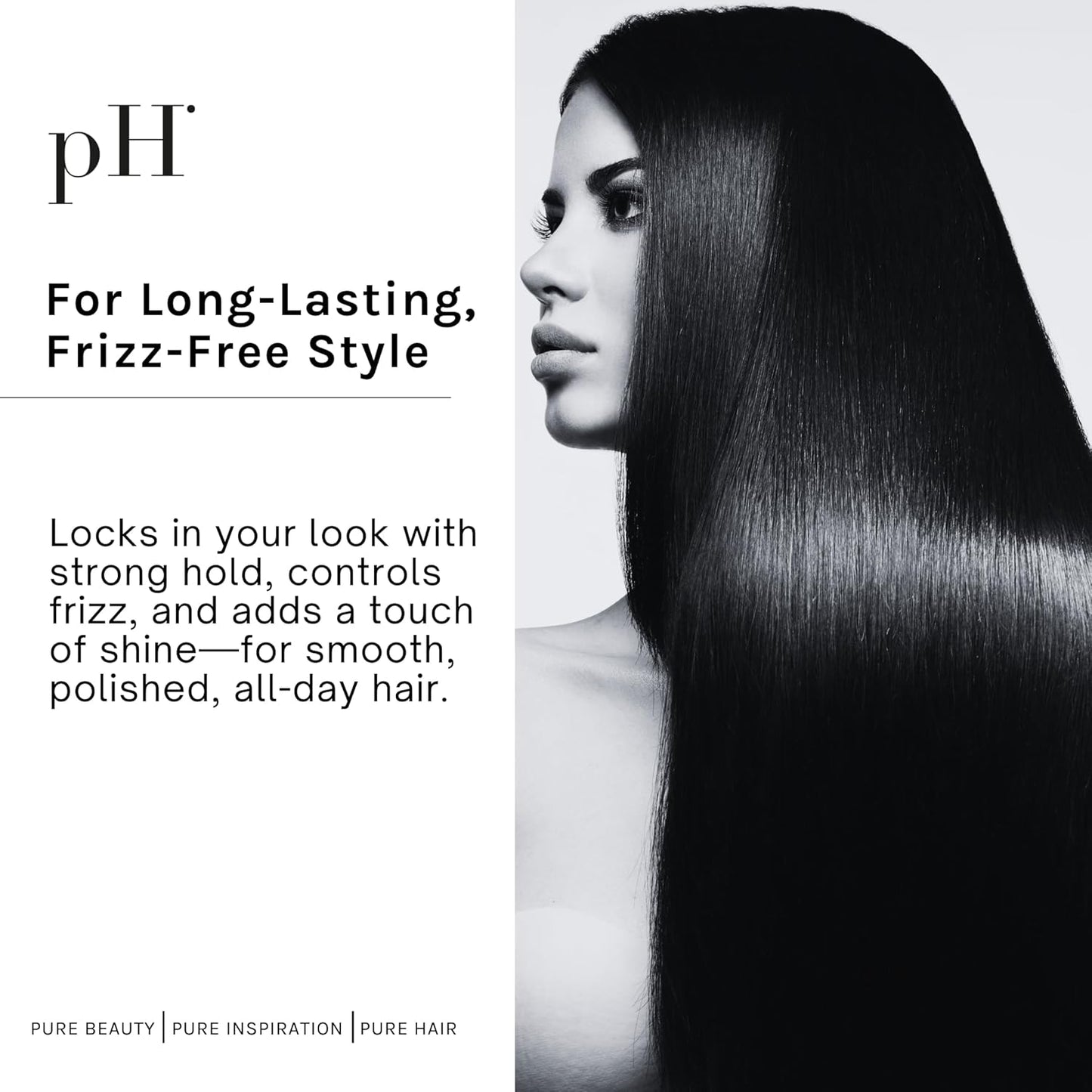 pH PURE HAIR Extra Hold Hairspray - Strong, Anti-Frizz & Humidity-Resistant Non-Aerosol Hair Spray with Floral Scent - Fast-Dry - 10.1 oz