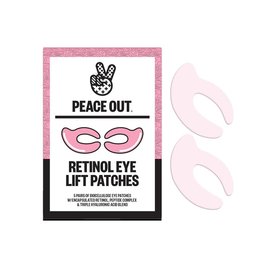 PEACE OUT Retinol Eye Lift Patches to Lift, Firm and Revitalize Tired Eyes, 360° Coverage Targets Fine Lines & Wrinkles, 5 Count