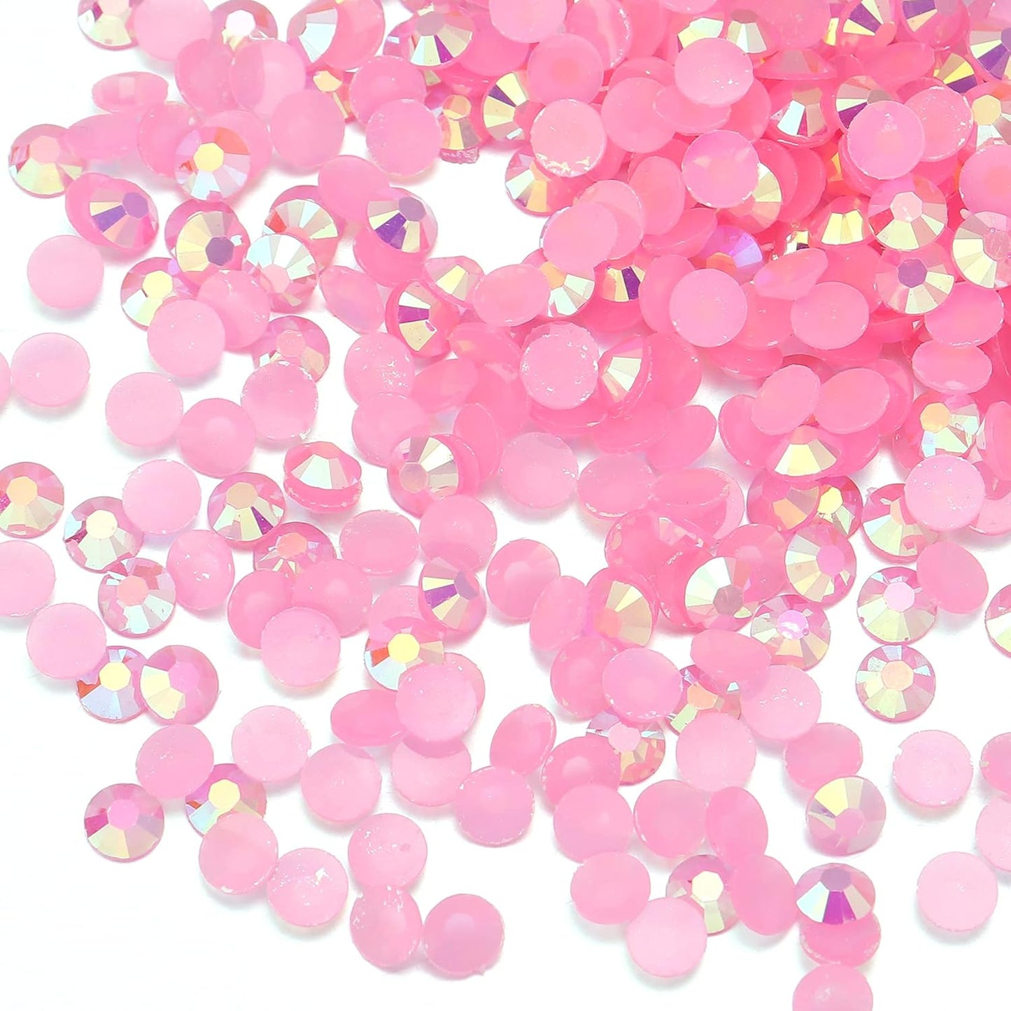 Multi Size 3mm 4mm 5mm Rhinestones Set for Nails Crafts Light Pink Non Hotfix Rhinestones Nail Gems Rhinestone Jelly AB&Round Flat Back Resin Rhinestone for Makeup Clothes Shoes Eyes Bottles Crafts