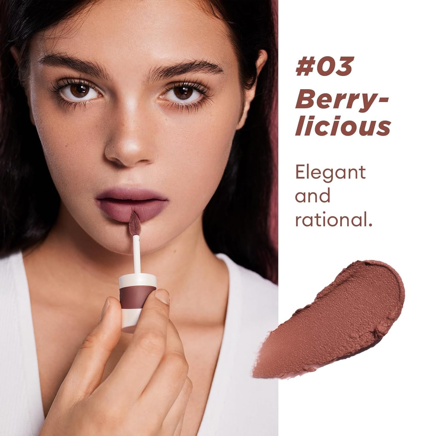ITY Velvet Matte Finish Lip Stain-Mousse Textured Lip Clay, Red Shade, Conceals Lip Lines, Rich Pigment Lip Tint Lipsticks, 0.14 oz (4g) in Earthy, Berrylicious.