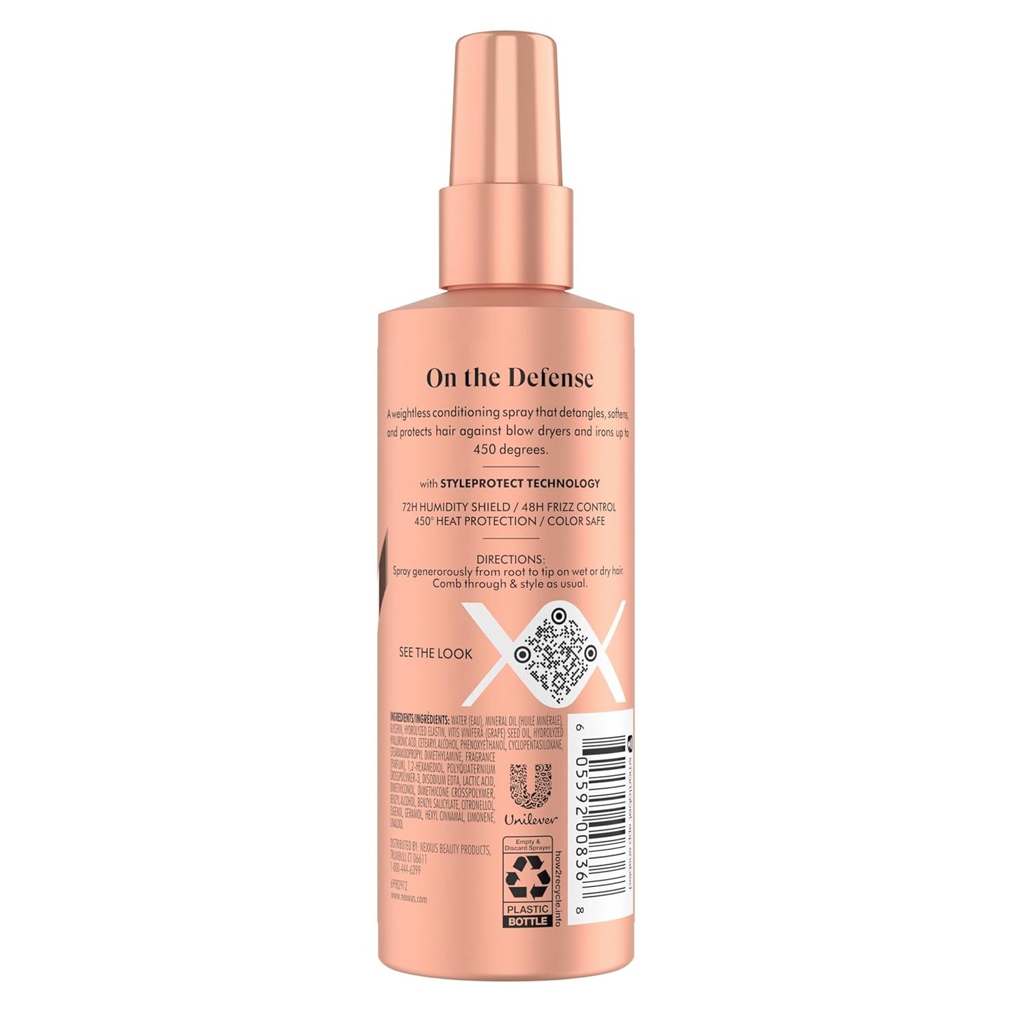 Nexxus Heat Defense Spray Prep & Protect for 450 degree heat protection, with StyleProtect Technology 6 oz