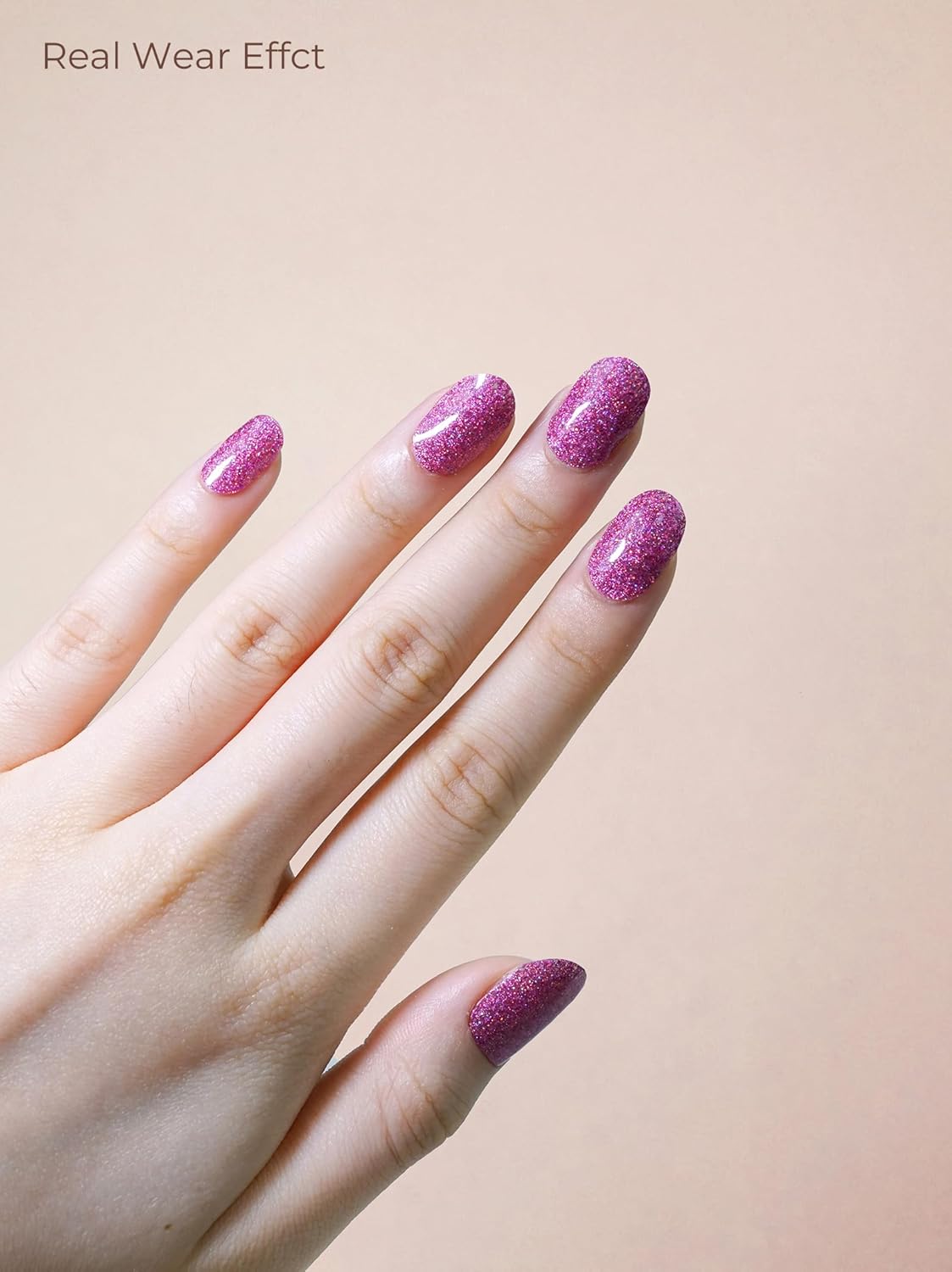 Pre Cured Gel Nail Strips - 44PCS Salon Quality Gel Nail Stickers - Long Lasting Polish Wraps for Women no UV Light Needed Easy Apply& Remove (Neon Pink)