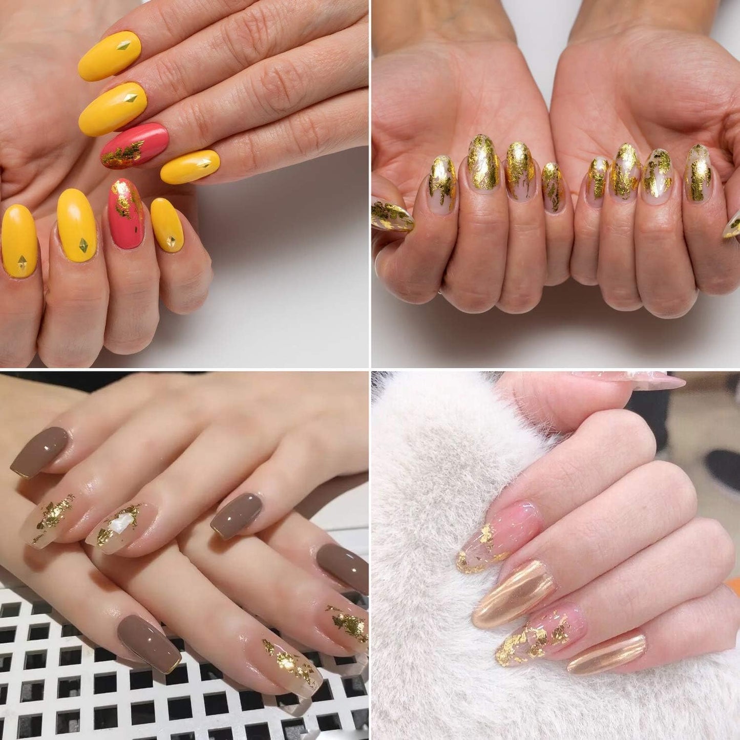 10 Sheets Holographic Nail Art Foil Transfer Stickers - Metallic Color Print Nail Decals 3D Self-Adhesive Stickers DIY Manicure Decoration Kit