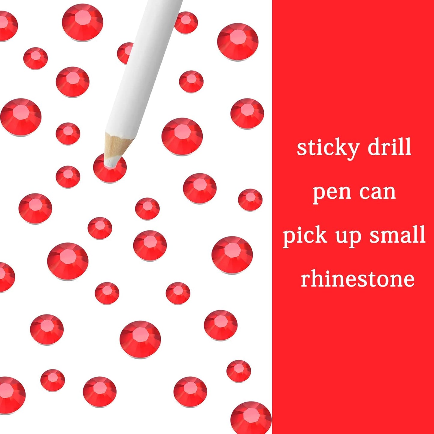 Multi Size 3mm 4mm 5mm Rhinestones Set for Nails Crafts Red Non Hotfix Rhinestones Nail Gems Rhinestone - Round Flat Back Resin Rhinestone for Makeup Clothes Shoes Eyes Bottles Crafts