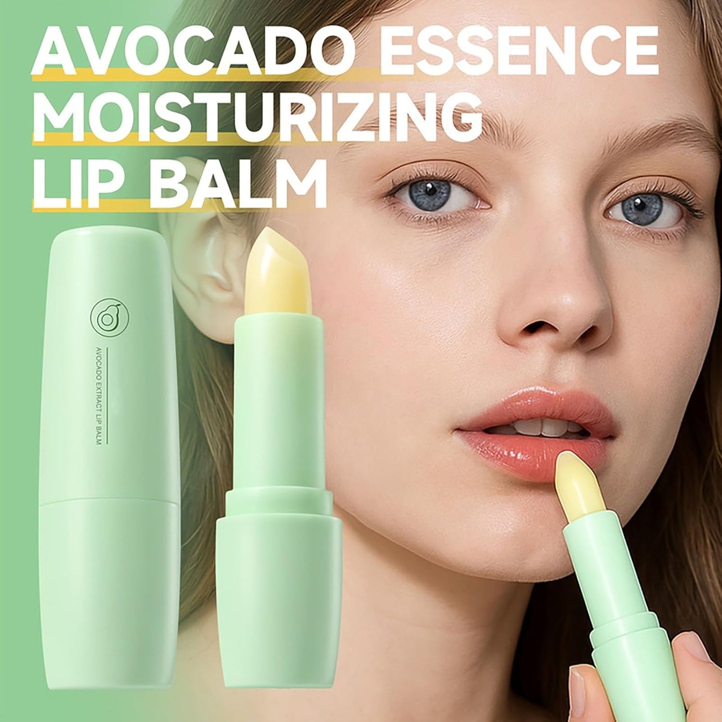 2 Pack Hyaluronic Acid Lip Balm, Avocado Moisturizing Lip Balm for Prevents Dry, Reduces Lip Lines Refreshing Soothing for Lip Softening & Hydration