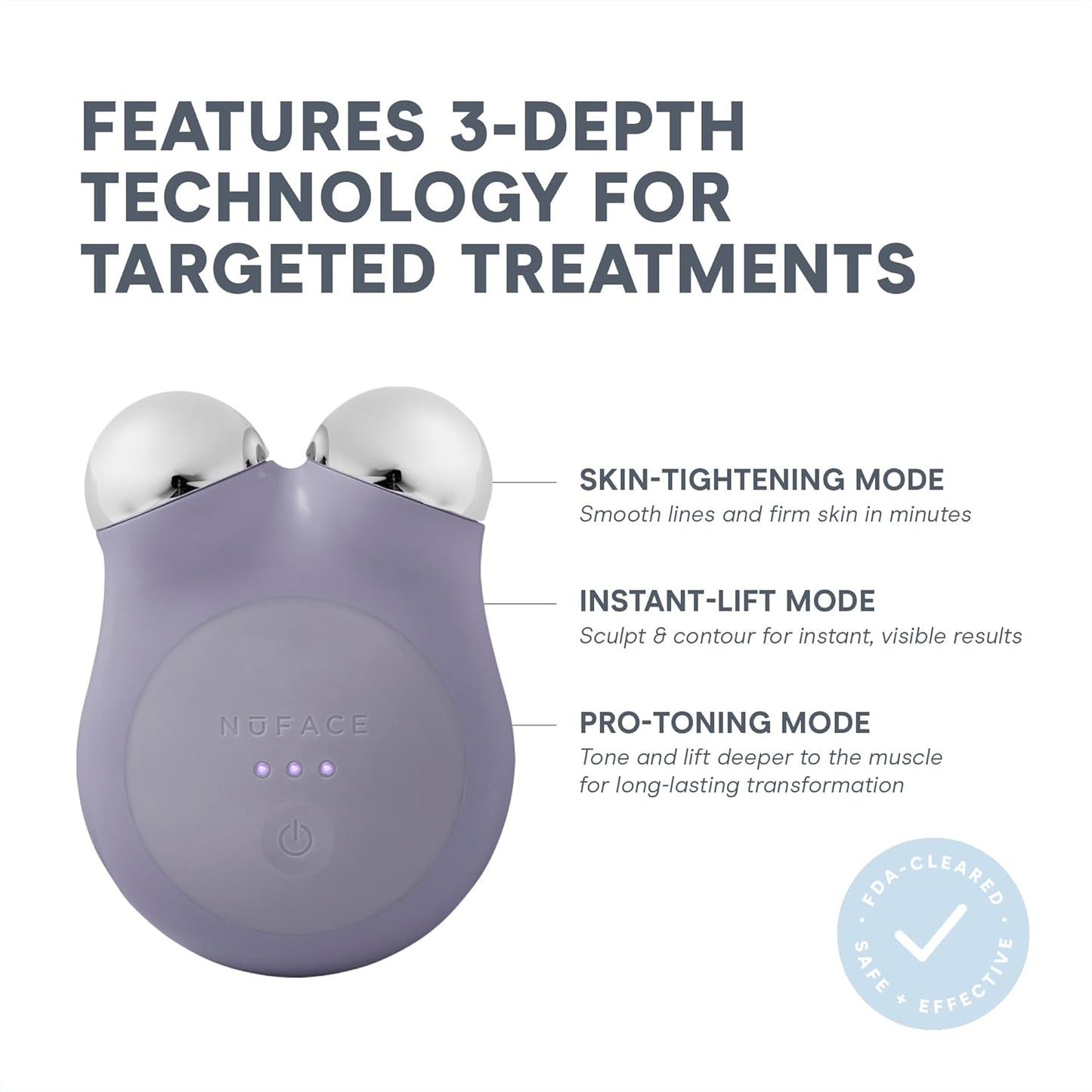 NuFACE MINI+ Microcurrent Facial Device Kit - FDA Cleared Face Sculpting & Skin Tightening Device to Contour, Lift & Tone + Microcurrent Gel Activator & Silk Creme - Violet Dusk