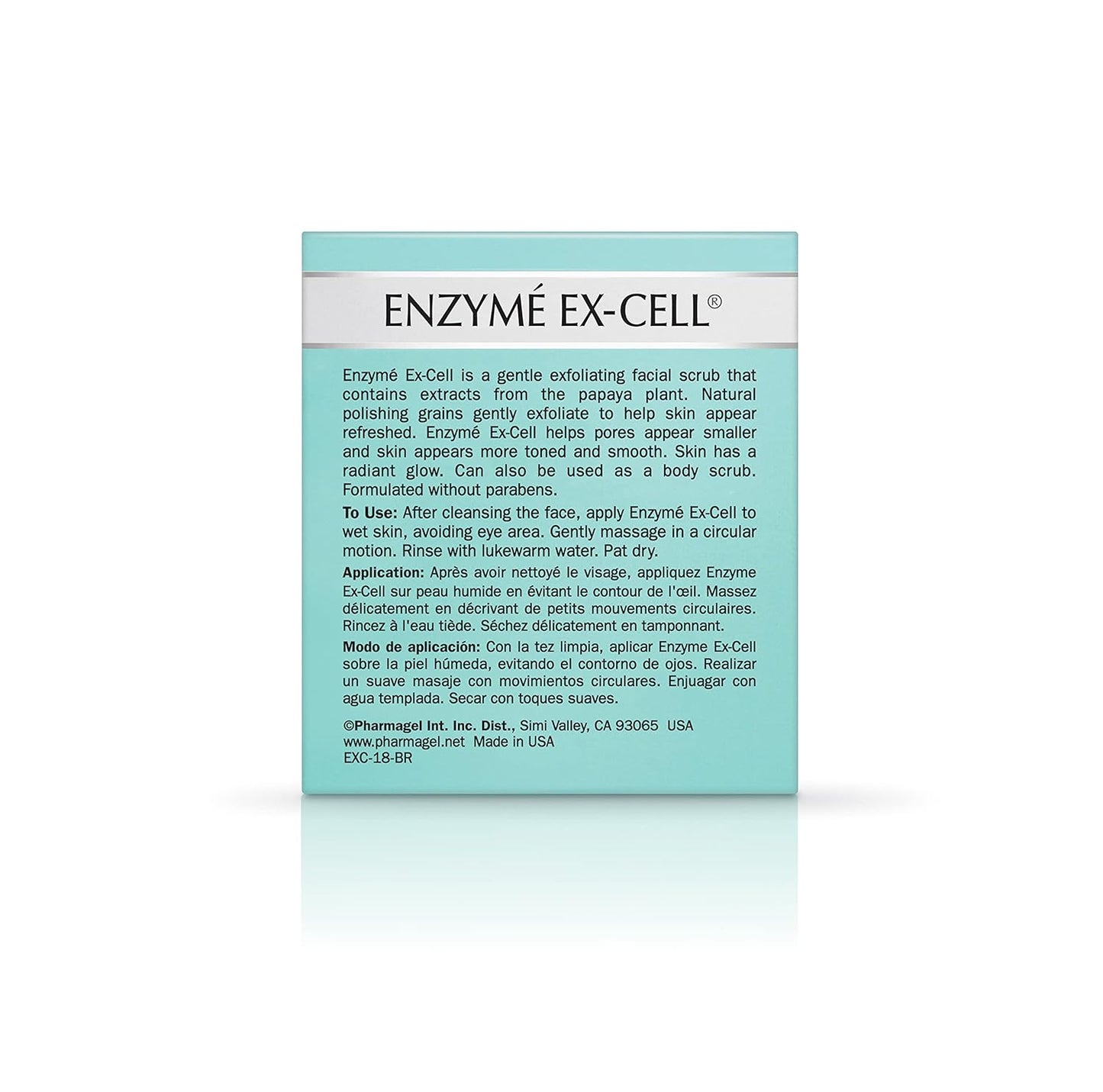 Pharmagel Enzyme Ex-Cell - Gentle Papaya Face Exfoliator Scrub for All Skin Types - 18 Ounces