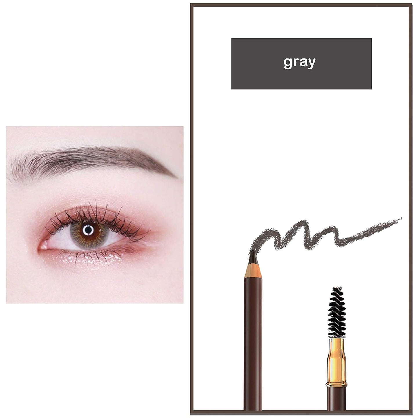 Bodermincer Eyebrow Pencil Longlasting Waterproof Durable Automaric Liner Eyebrow 5 Colors to Choose (5pcs, 4# Grey)