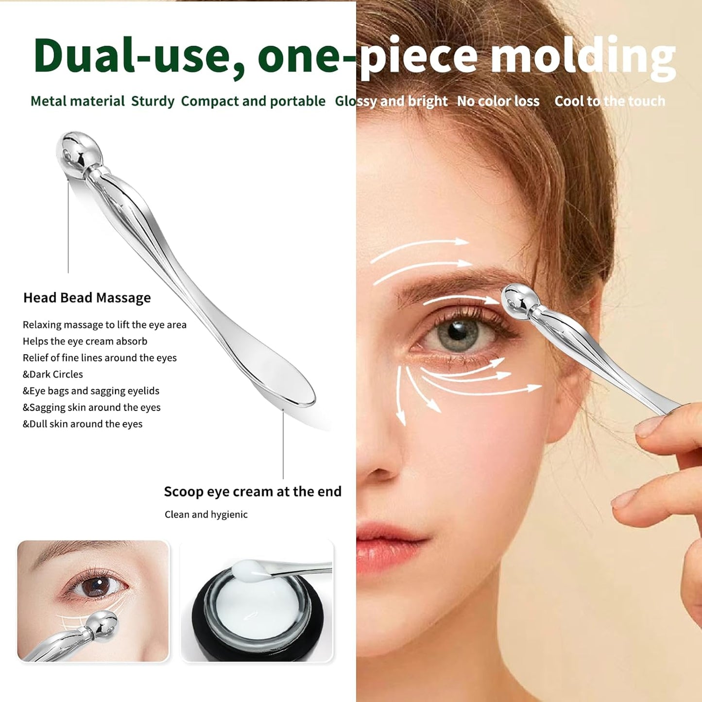 Gua Sha Facial Tools Stainless Steel & Face Roller Massager Skin, Facial Massage Skin Care for Face Neck Body, Reduce Puffiness Remove Wrinkles, Valentines Gift for Women