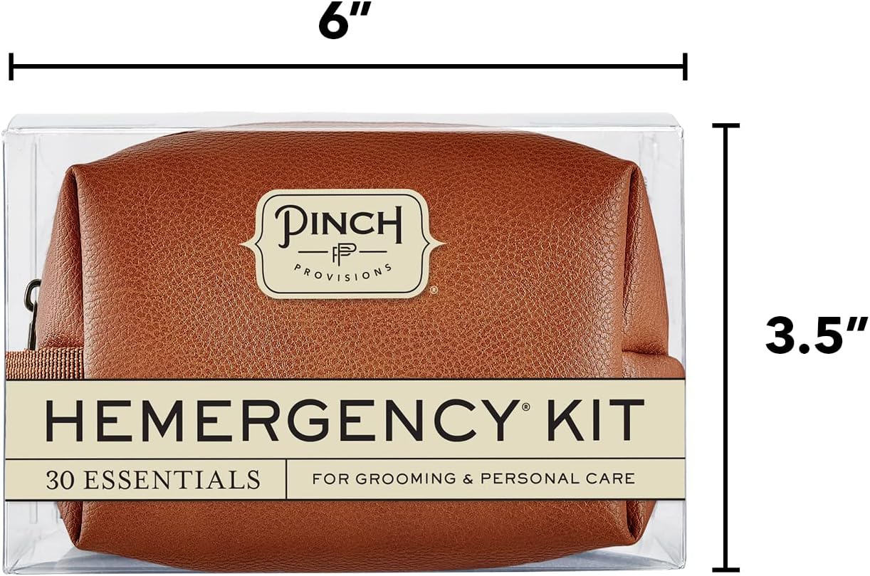 Pinch Provisions Hemergency Kit for Men, includes 30 Style & Grooming Essentials, Gift & Accessory for Grooms, Best Man, Personal Care, Travel or Cars