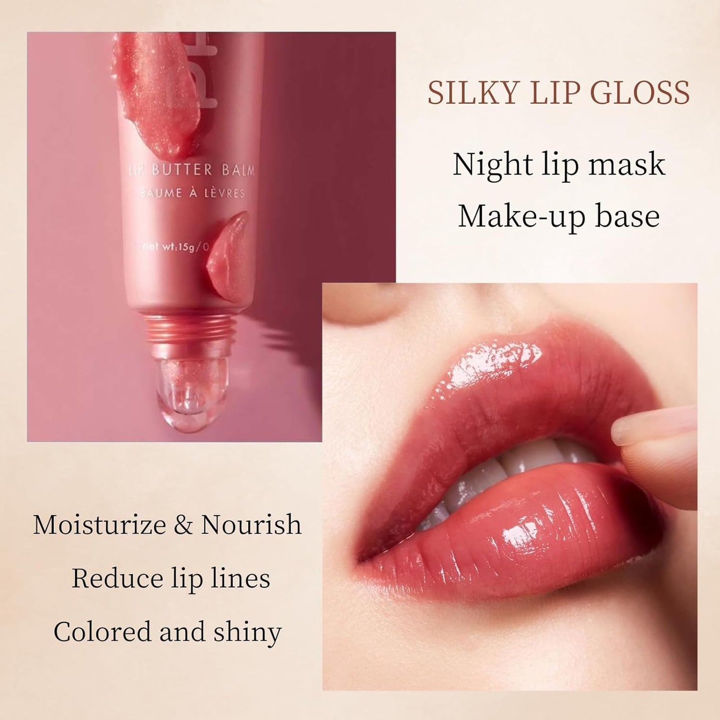 4 Pcs Lip Butter Balm - Tinted Lip Balm Hydrating - Lip Balm Set for Women - Lip Moisturizer for Very Dry Lips - Lip Gloss, Pink Sugar & Vanilla & Sweet Mint & Iced Coffee, Moisturizing Nourishing