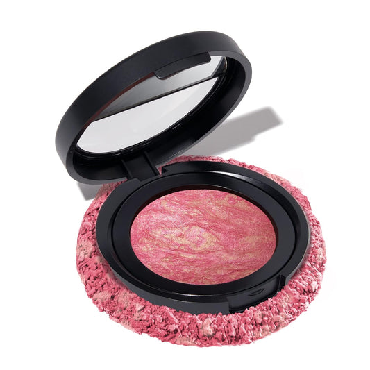 LAURA GELLER NEW YORK Baked Blush-n-Brighten Marbleized Blush for Cheeks - Sunlit Rose - Satin Finish - Buildable Color