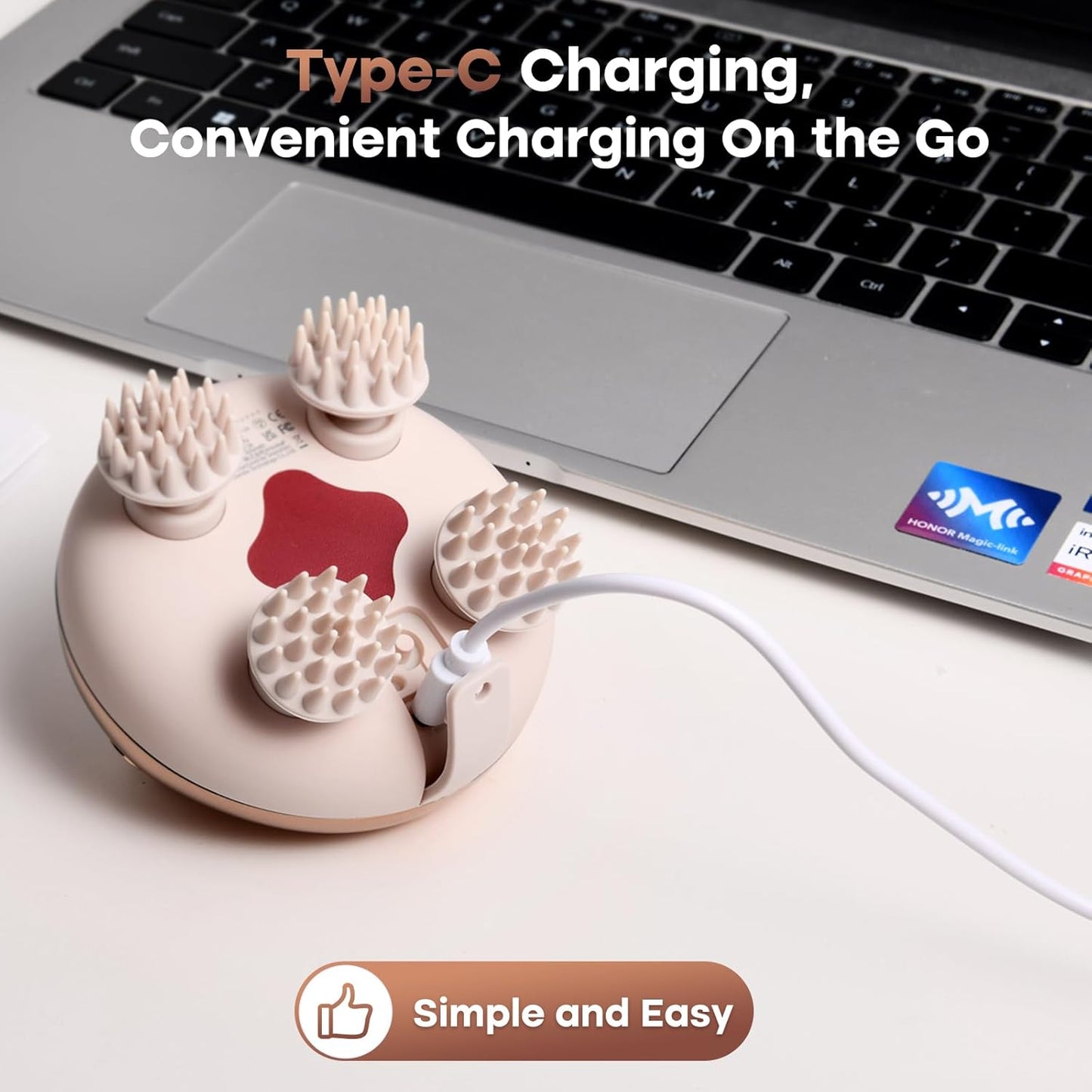 arboleaf Scalp Massager Kneading Head Massager Scalp Stress Relax Portable Rechargeable Hair Massager Shower Massage Waterproof Cat Massager Scratcher,Gift for Mom Dad