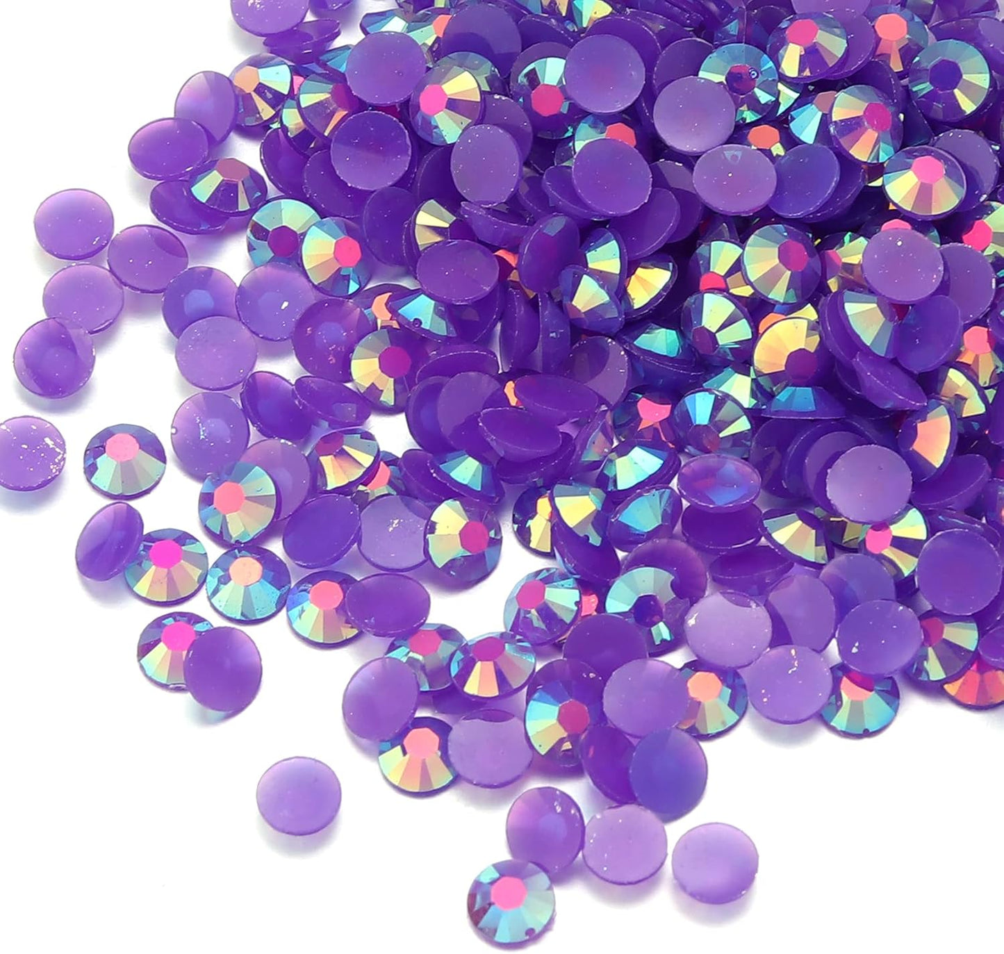 Multi Size 3mm 4mm 5mm Rhinestones Set for Nails Crafts Fuchsia Non Hotfix Rhinestones Nail Gems Rhinestone Jelly AB&Round Flat Back Resin Rhinestone for Makeup Clothes Shoes Eyes Bottles Crafts