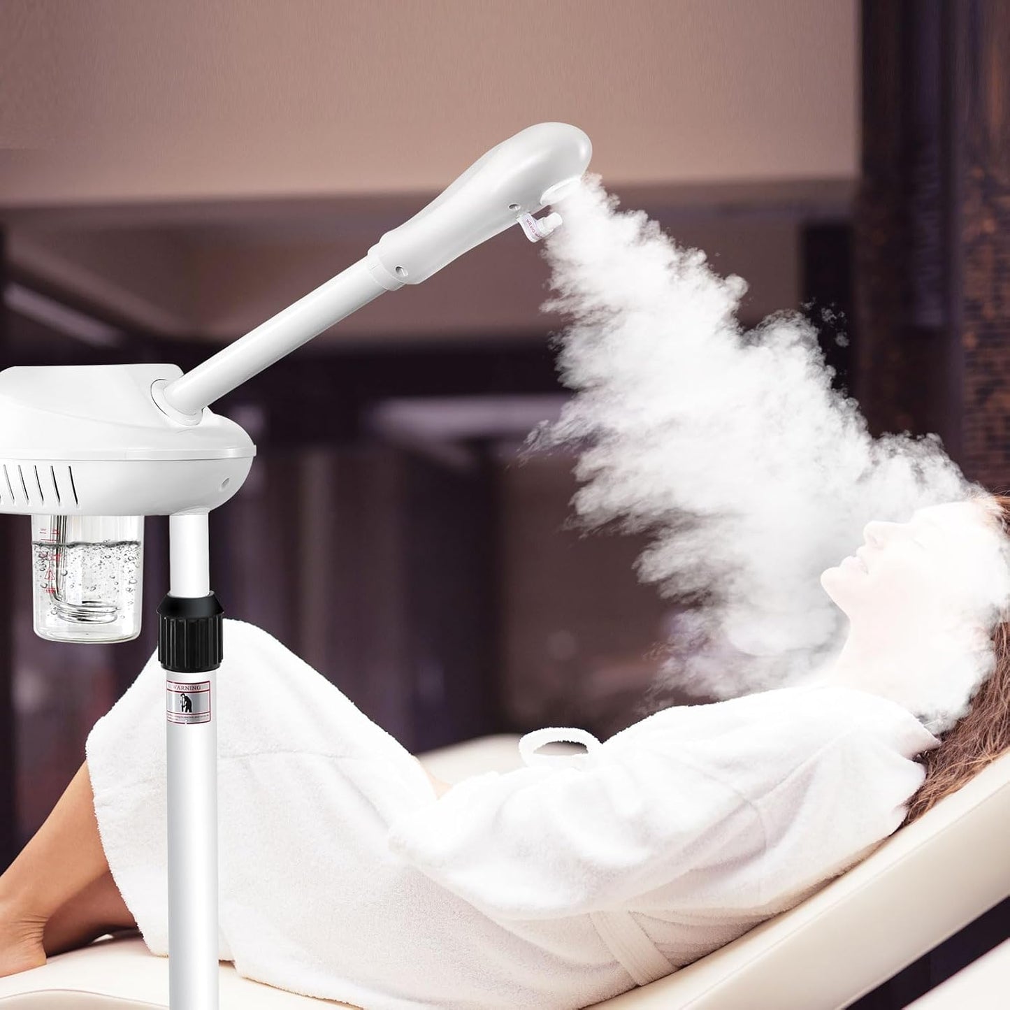 Professional Facial Steamer, Face Steamer on Wheels, SPA Ozone Steamer, Standing Face Steamer for Spa, Salon and at Home Use
