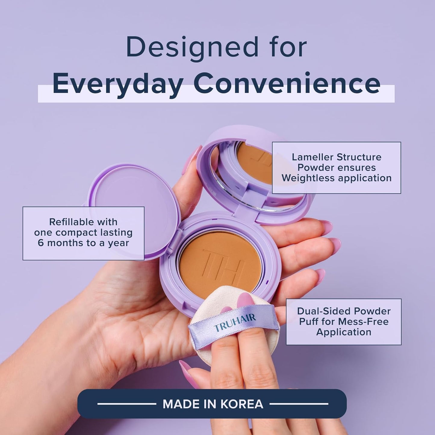 TRUHAIR Root & Scalp Cover Up Refill, Waterproof Pressed Powder for Gray Coverage, Bald Spots & Thinning Hair, Root Touch Up Color, 0.35 oz (Red)