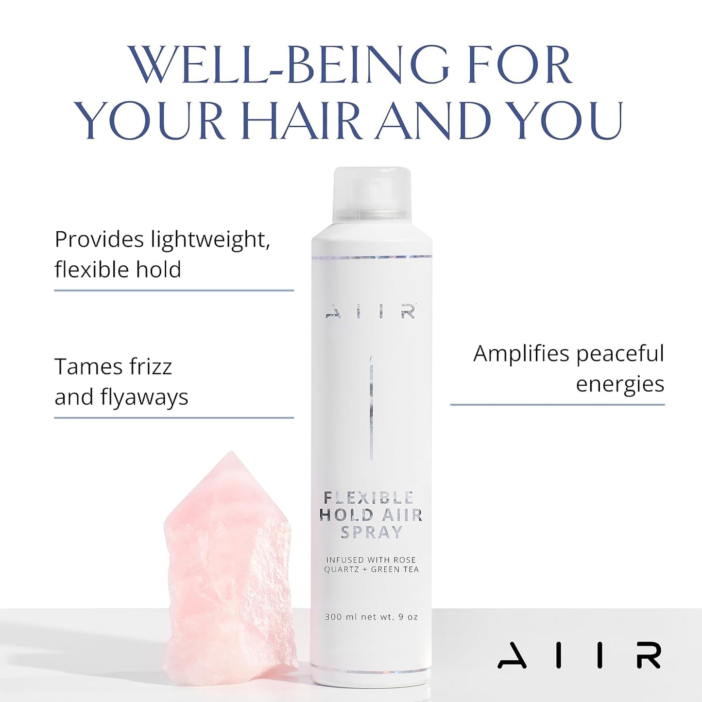 AIIR Flexible Hold Hairspray - Finishing Spray with Light Hold, Soft & Touchable Finish, Enhance Style & Shine, Fight Frizz with Humidity Resistance, Lightweight Hairspray for Fine Thin Hair, 9 oz