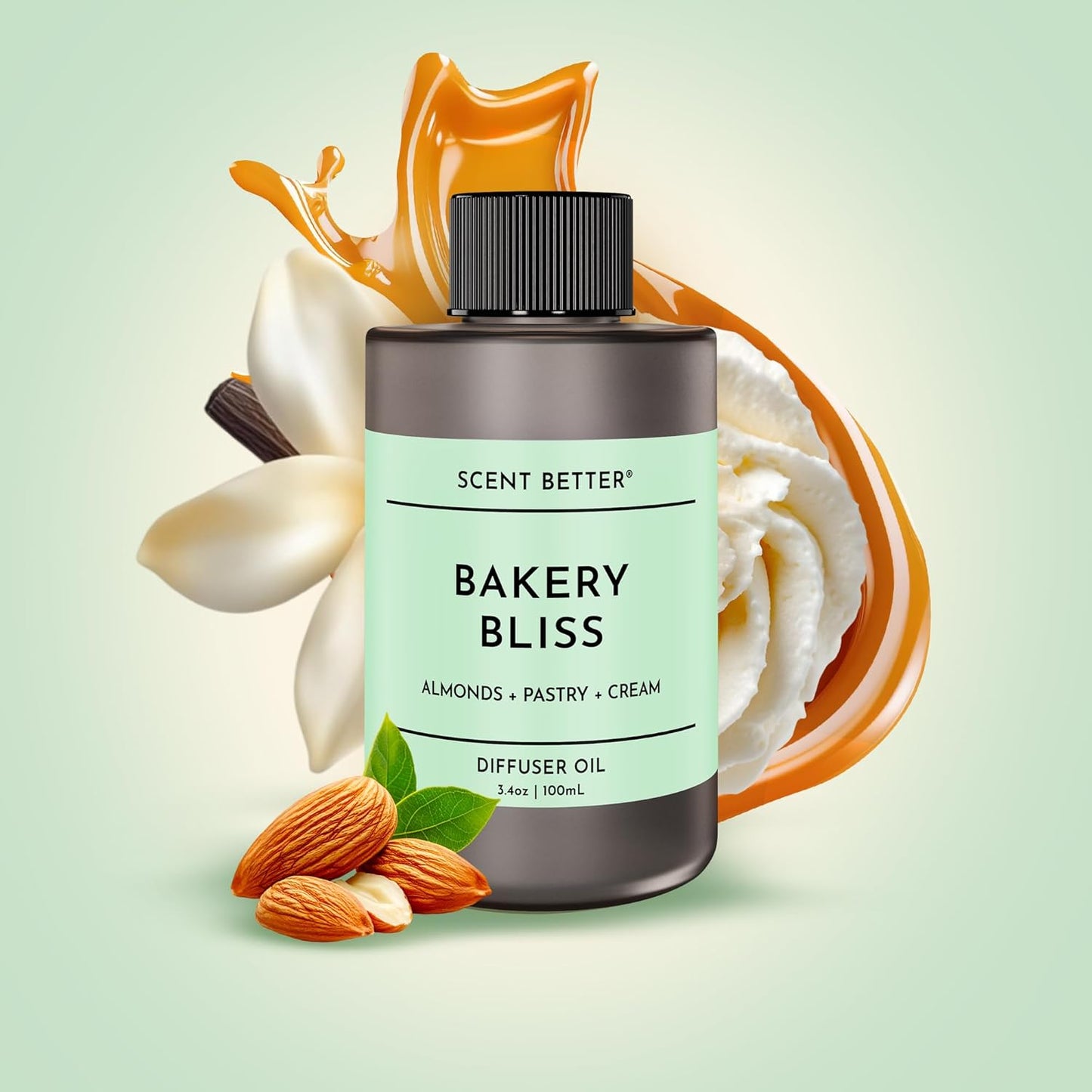 Scent Better Bakery Bliss Aroma Essential Oil Blend: an Aromatherapy Blend of Almond, Cherries, and a hint of Pistachio with for Ultrasonic Diffusers & Nebulizers (3.3 Fl Oz, 100 mL)
