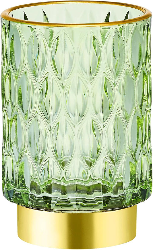 Makeup Brush Holder Organizer,Toothbrush Holders,Desk Pen Pencil Holder,Multifunctional Vintage Glass Brush Cup（A39-1-US）