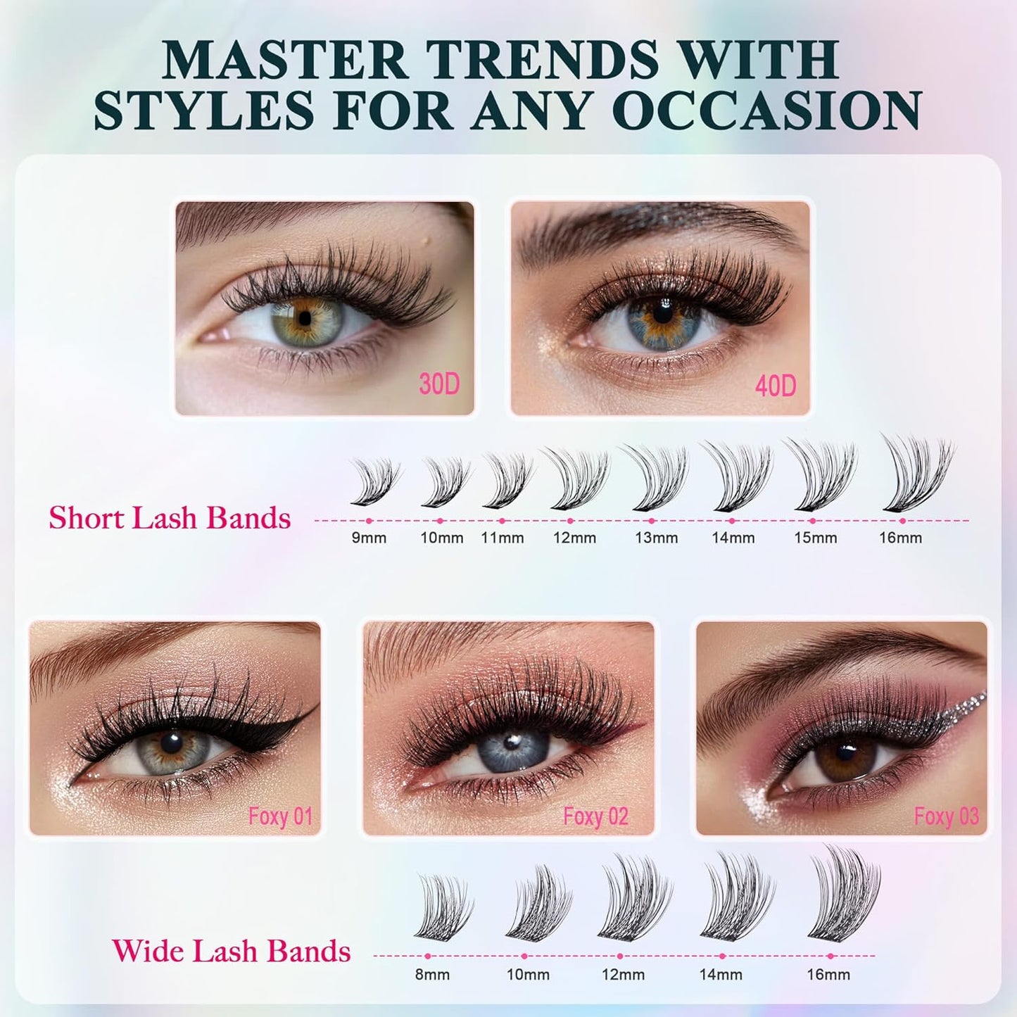 Lash Clusters Wispy - Lash Clusters,30D 40D Lash Clusters For Natural Look WideSpan 8-16MM Eyelash Clusters D Curl Lash Clusters For DIY Lashes At Home