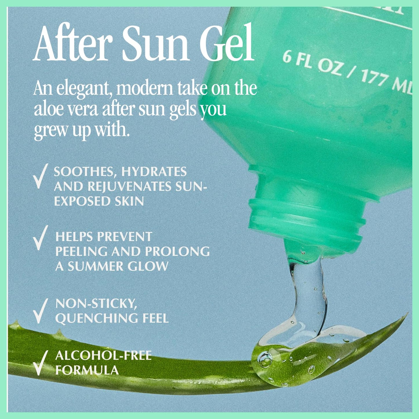 VACATION After Sun Gel & Air Freshener Bundle, Soothing Aloe Vera for Sunburn Relief, Hydrating & Cooling, Non-Sticky Aftersun Care, Alcohol Free, 6 Fl. Oz.