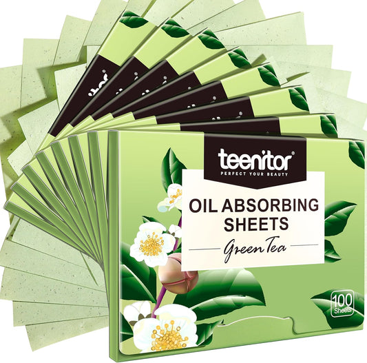 Teenitor Oil Blotting Sheets for Face, 800 Sheets Oil Absorbing Sheets for Face, Natural Green Tea Blotting Paper for Oily Skin, Face Oil Sheets for Your Face Oil Wipes for Face, Oil Control Film