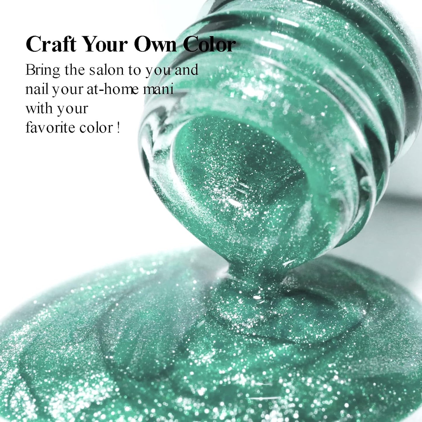 Imtiti Light Green Color Gel Nail Polish, 0.5 fl oz Holographic 9D Cat Eyes Glitter Magnetic Gel Polish with Magnetic Stick for Nail Salon