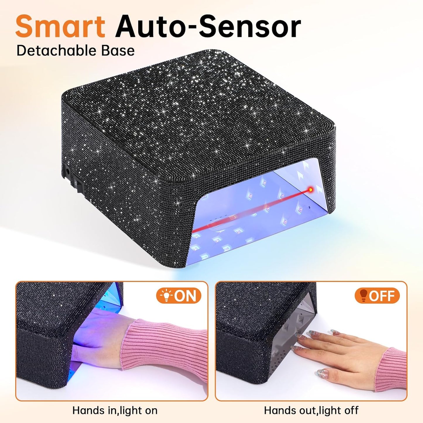 Cordless UV Nail Lamp for Gel Polish 96W,Rechargeable LED Nail Light Professional Nail Dryer with 4 Timer Setting,Touch Control & Auto Sensor,Fast Curing lamp for Salon & Home