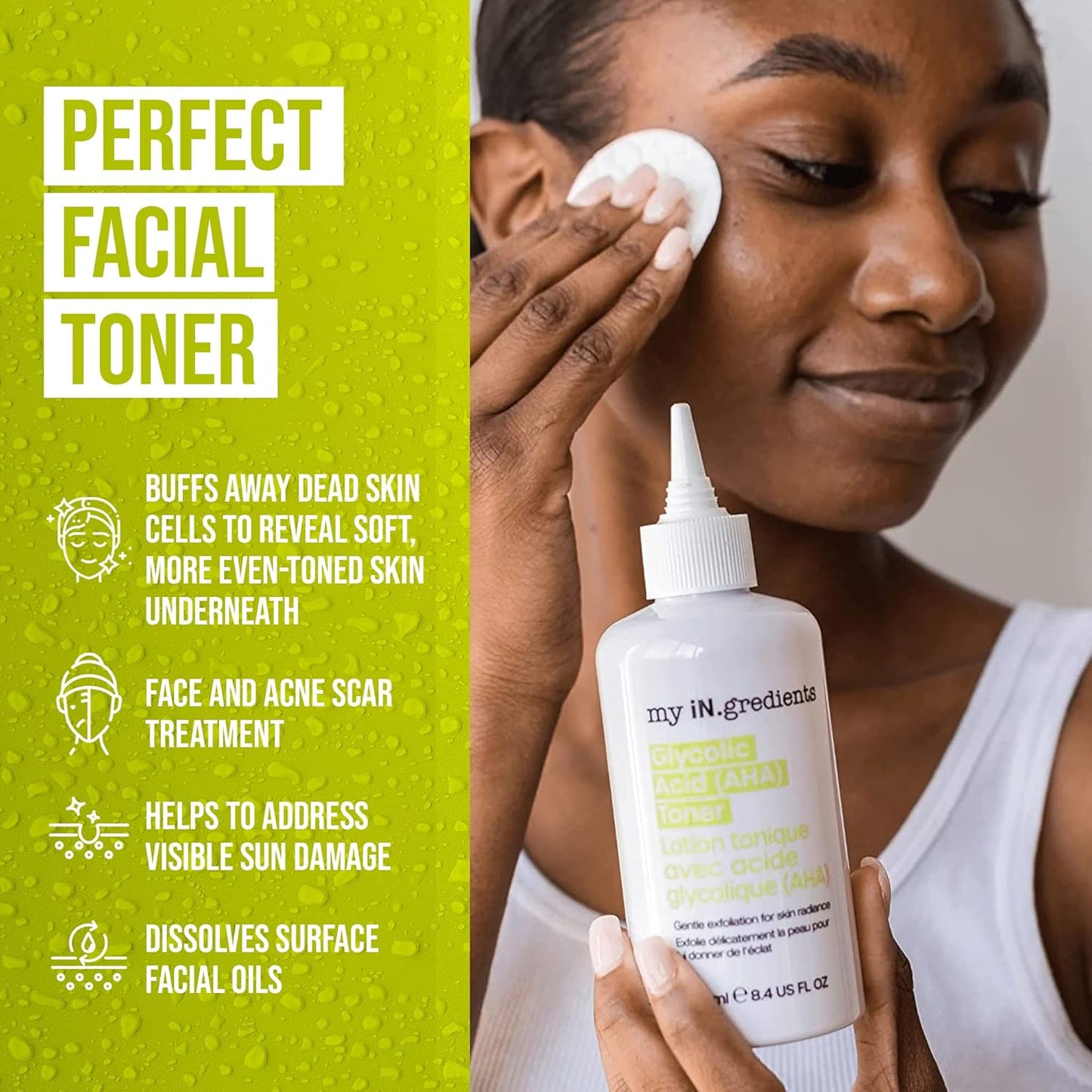 Masque Bar My Ingredients Glycolic Acid (AHA) Toner - Helps Exfoliate The Skin - Reveals Soft Even-toned Skin