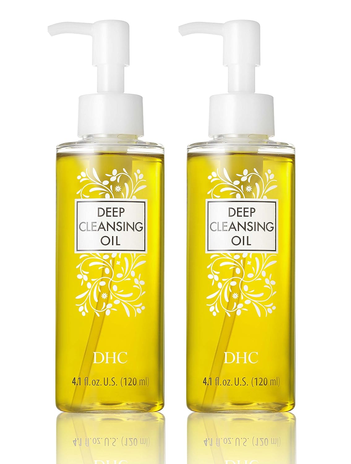 DHC Deep Cleansing Oil Medium 2 pack, Facial Cleansing Oil, Makeup Remover, Cleanses without Clogging Pores, Residue-Free, Fragrance and Colorant Free, All Skin Types, 4.1 fl. oz.