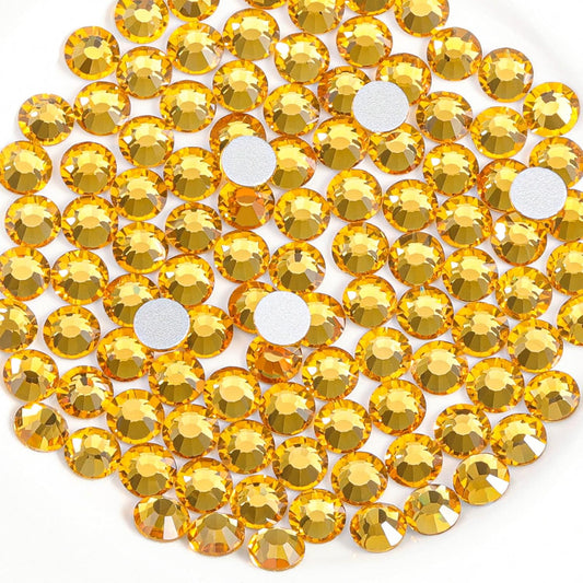 Beadsland 1440pcs Flat Back Crystal Rhinestones Round Gems for Nail Art and Craft Glue Fix, Topaz,SS20,4.6-4.8mm