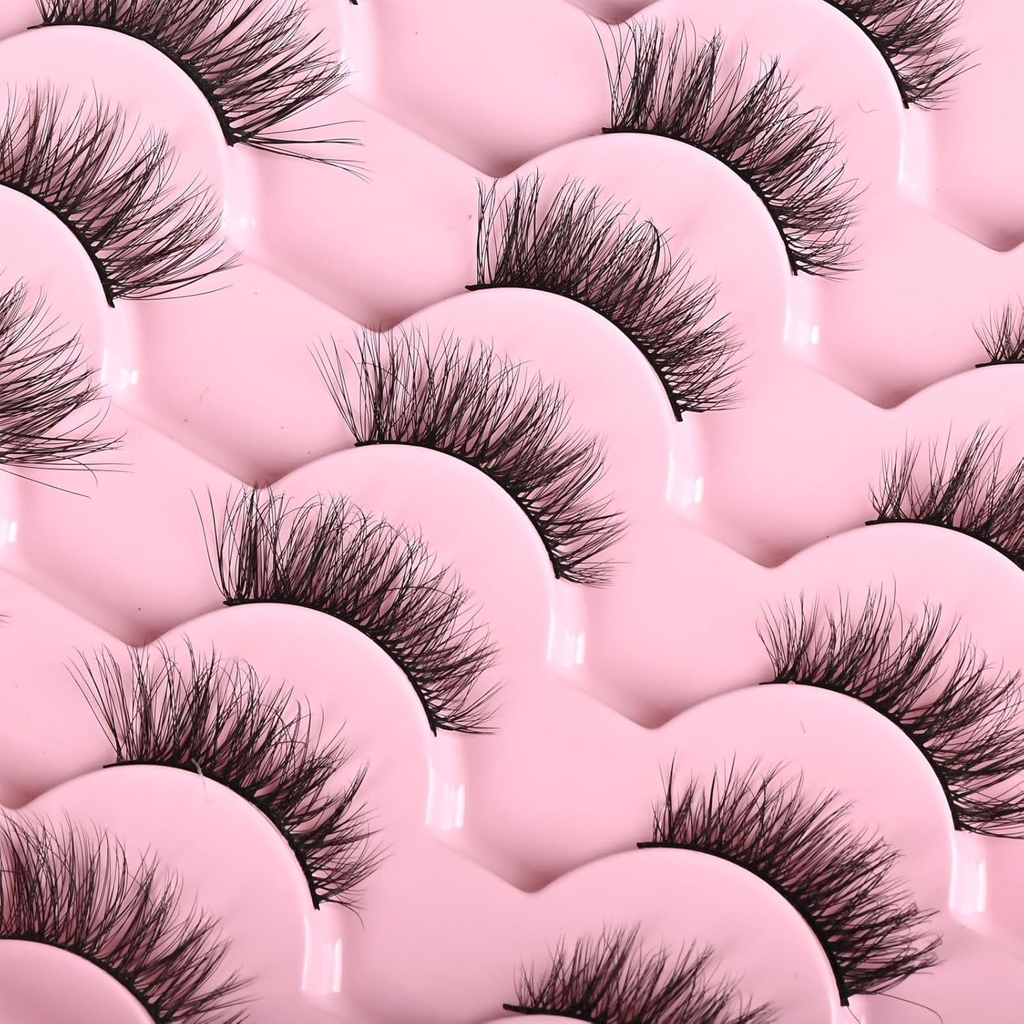 FARRED Half Lashes Natural Look Short Eyelashes Cat Eye Lash Fluffy Natural Lashes Wispy False Eyelash 14 Pairs Faux Mink Strip Eye Lashes Pack for Daily Makeup (F15 | 9-14mm)